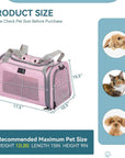 PETSFIT Pet Carrier Bag Airline Approved Cat Travel Carrier for Small and Medium Cats Under 12 Lbs -  Pet Supplies