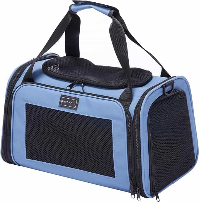 PETSFIT Cat Carrier, Pet Carrier Airline Approved, Cat Travel Carrier for Small and Medium Cats Under 12 Lbs, Soft Sided Kitten Carrier with Cozy Extendable Mat, Cat Carrier Bag