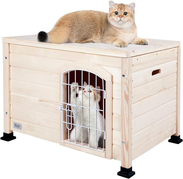 Petsfit Cat House for Indoor Cats Litter Box Enclosure Modern Cat Furniture with Door-Pet Supplies