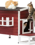 PETSFIT Feral Cat House For Sale Larger Design for 3 Adult Outdoor Cats Weatherproof-Pet Supplies