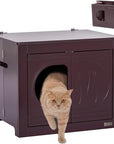 Petsfit Collapsible Litter Box Enclosure Unfold to Use No Assembly Needed Cat Litter Box Furniture as Cat House-动物/宠物用品