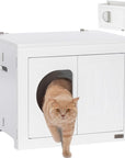 Petsfit Collapsible Litter Box Enclosure Unfold to Use No Assembly Needed Cat Litter Box Furniture as Cat House-动物/宠物用品