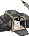 Petsfit Expandable Large Cat Carrier Small Dog Carriers Airline Approved Soft-Sided Portable Washable Pet Travel Carrier with 2 Extension for Kittens, Puppies, Rabbits-Pet Supplies