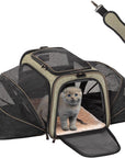 Petsfit Expandable Large Cat Carrier Small Dog Carriers Airline Approved Soft-Sided Portable Washable Pet Travel Carrier with 2 Extension for Kittens, Puppies, Rabbits-Pet Supplies