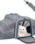 Petsfit Expandable Large Cat Carrier Small Dog Carriers Airline Approved Soft-Sided Portable Washable Pet Travel Carrier with 2 Extension for Kittens, Puppies, Rabbits-Pet Supplies