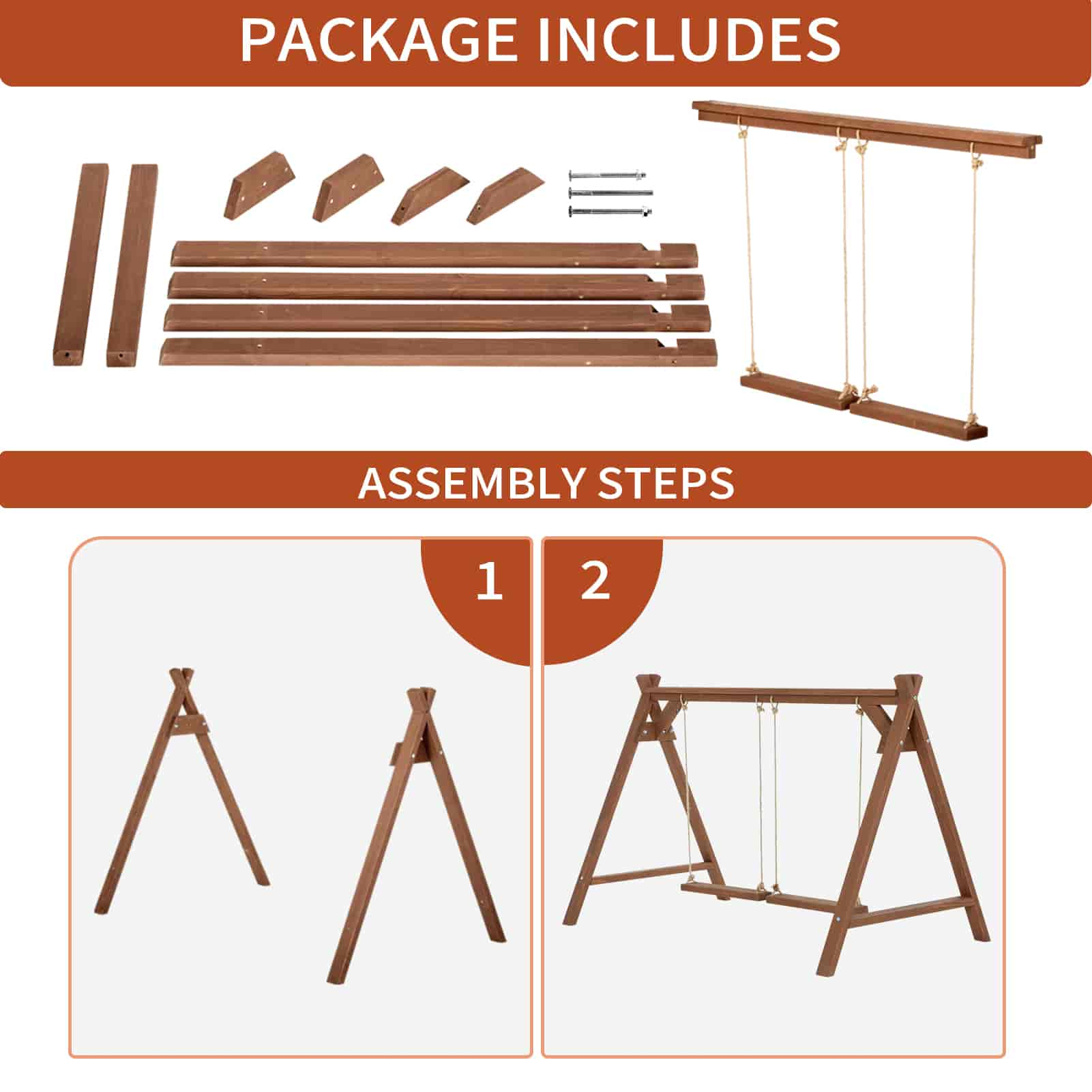 PETSFIT 2 Chicken Swings And Toys Chicken Perch for Pet's Healthy & Play Chicken Coop Accessories for 6-8 Chickens