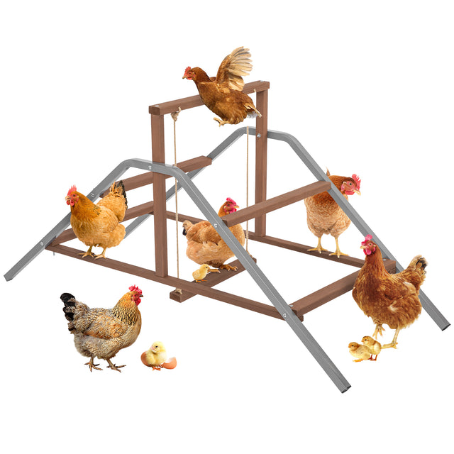 PETSFIT Chicken Perch Ladder-Solid Wood and Rustproof Iron Design