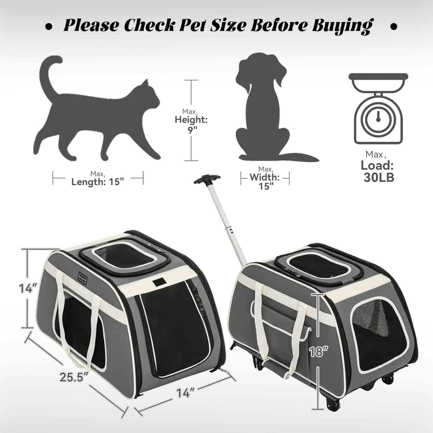 PETSFIT Pet Travel Carrier With Wheels - PETSFIT STORE