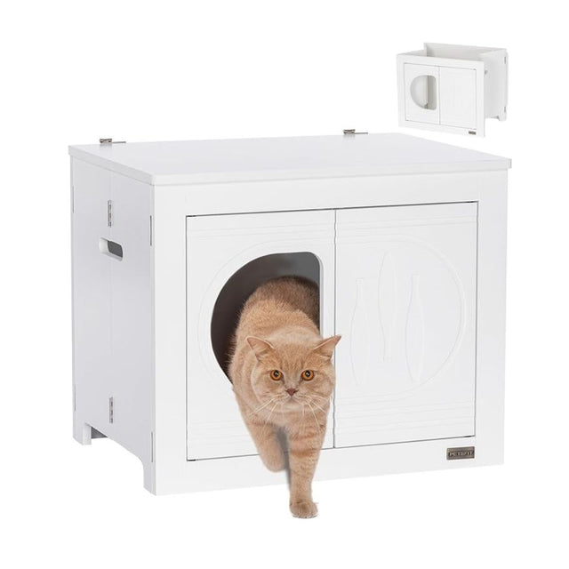 PETSFIT Cat Litter Box as Cat House Collapsible Use No Assembly Needed