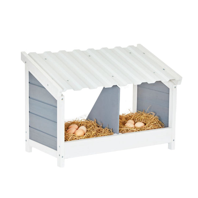 PETSFIT Nesting Boxes for Chickens Double Nesting Box with PVC Roof