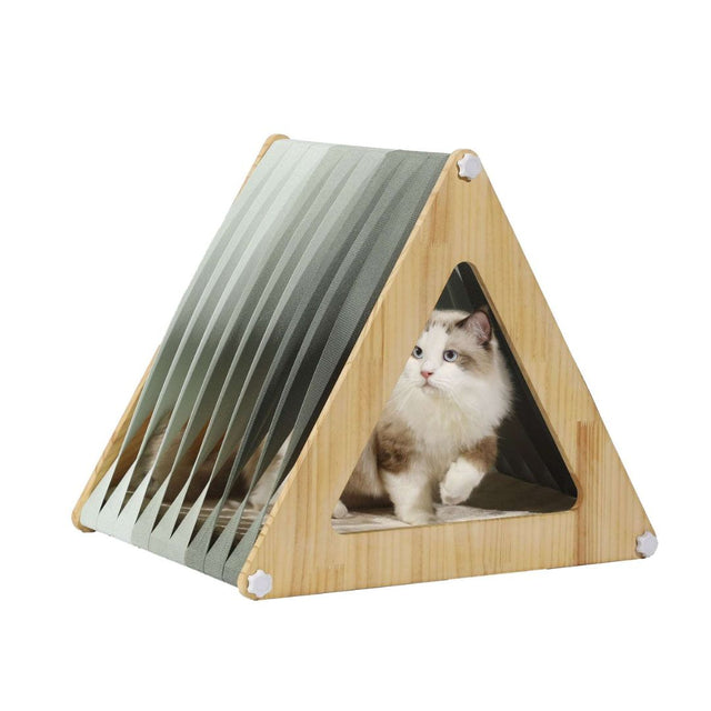 PETSFIT Modern Style Wood Cat House with Soft Mat