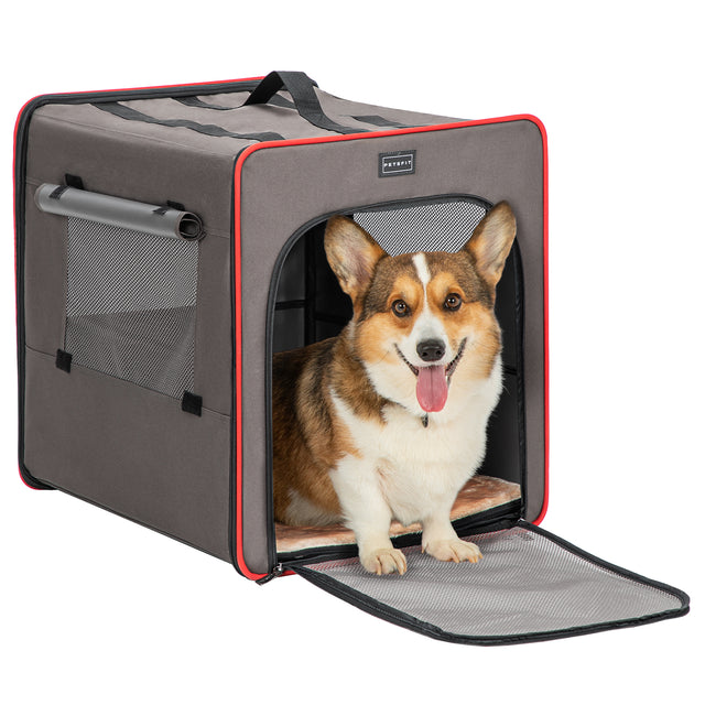 PETSFIT Sturdy Wire Frame Soft Pet Crate Collapsible for Travel