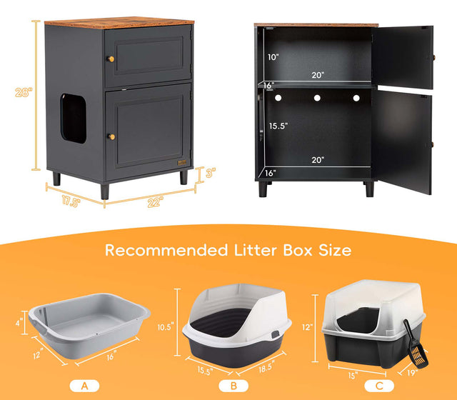 Black Petsfit hidden litter box furniture placed next to a sofa, demonstrating its perfect size as a living room side table