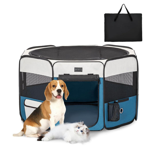  petsfit-dog-playpen-blue-size-m