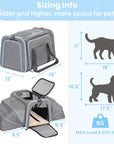 Petsfit Expandable Large Cat Carrier Small Dog Carriers Airline Approved Soft-Sided Portable Washable Pet Travel Carrier with 2 Extension for Kittens, Puppies, Rabbits-Pet Supplies