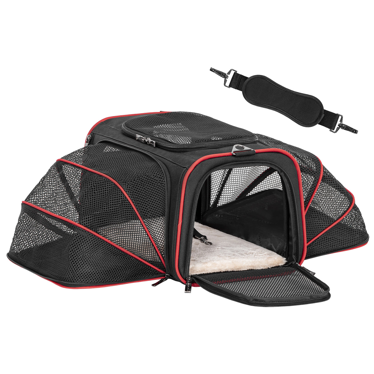 Beautiful view of Travel Gray Dog Crate Carriers With Expandable Space