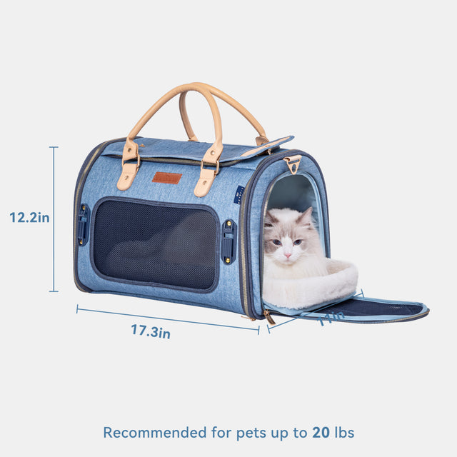 Secure locking zippers and multiple air vents on Petsfit fashion pet backpack ensure pet safety and airflow