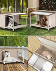 PETSFIT Luxury Outdoor Dog House For Large With Extra-Large Porch Cabin Style -  Pet Supplies