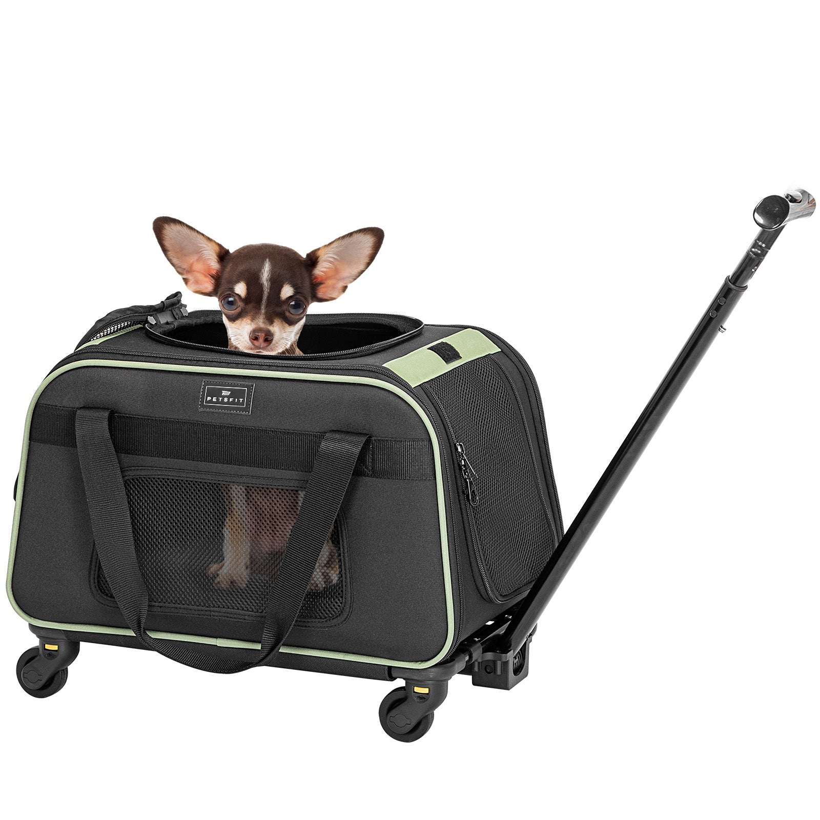 pet aufbewahrung Petsfit Rolling Pet Atmungsaktive Transportbox mit abnehmbaren Rädern für  Hunde und Katzen – PETSFIT