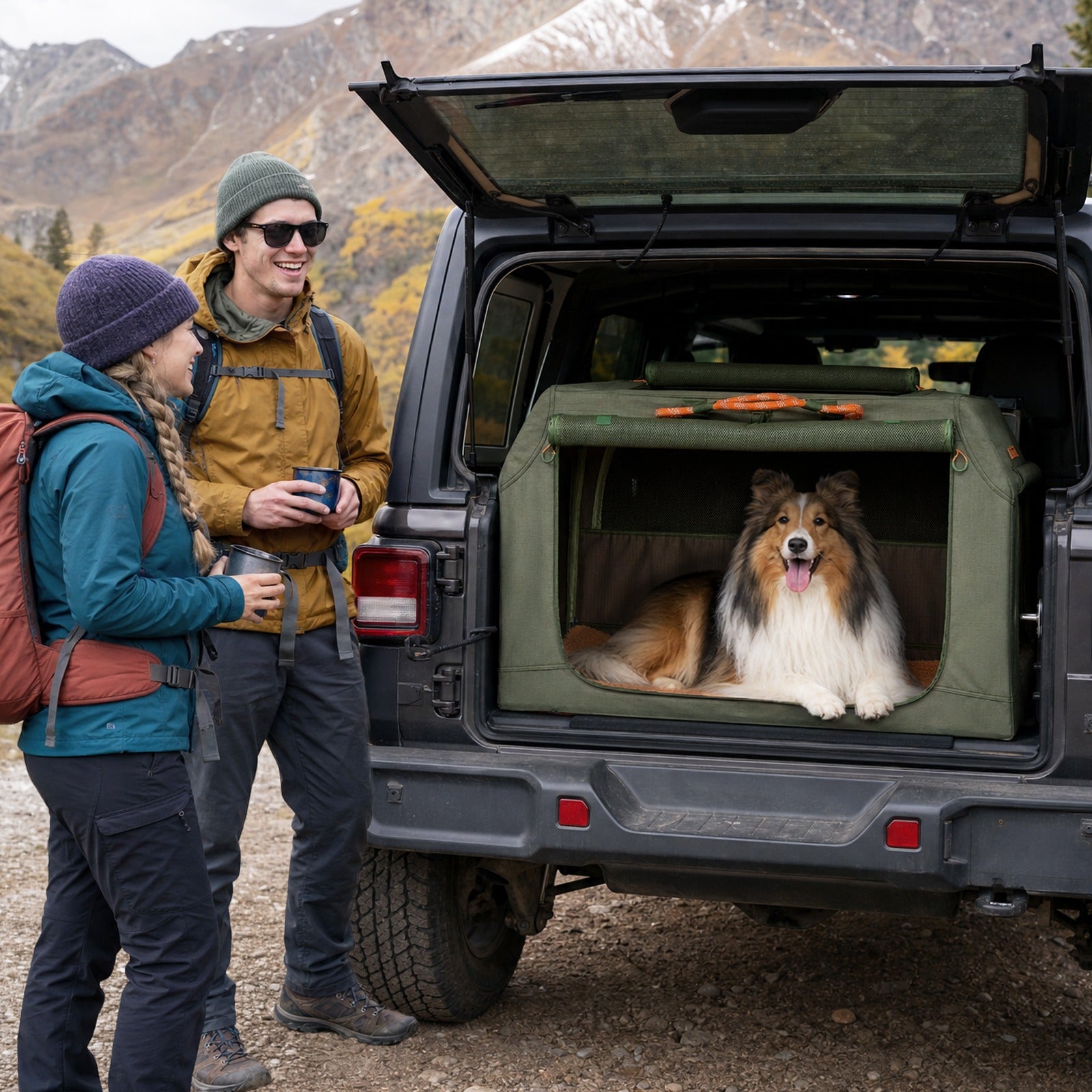 PETSFIT WILDPATH Angled Soft Travel Dog Crate | One-Piece