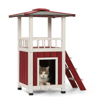 Petsfit-Outside-2-Story-Wood-Cat-Condo-with-Ladder-Waterproof-01