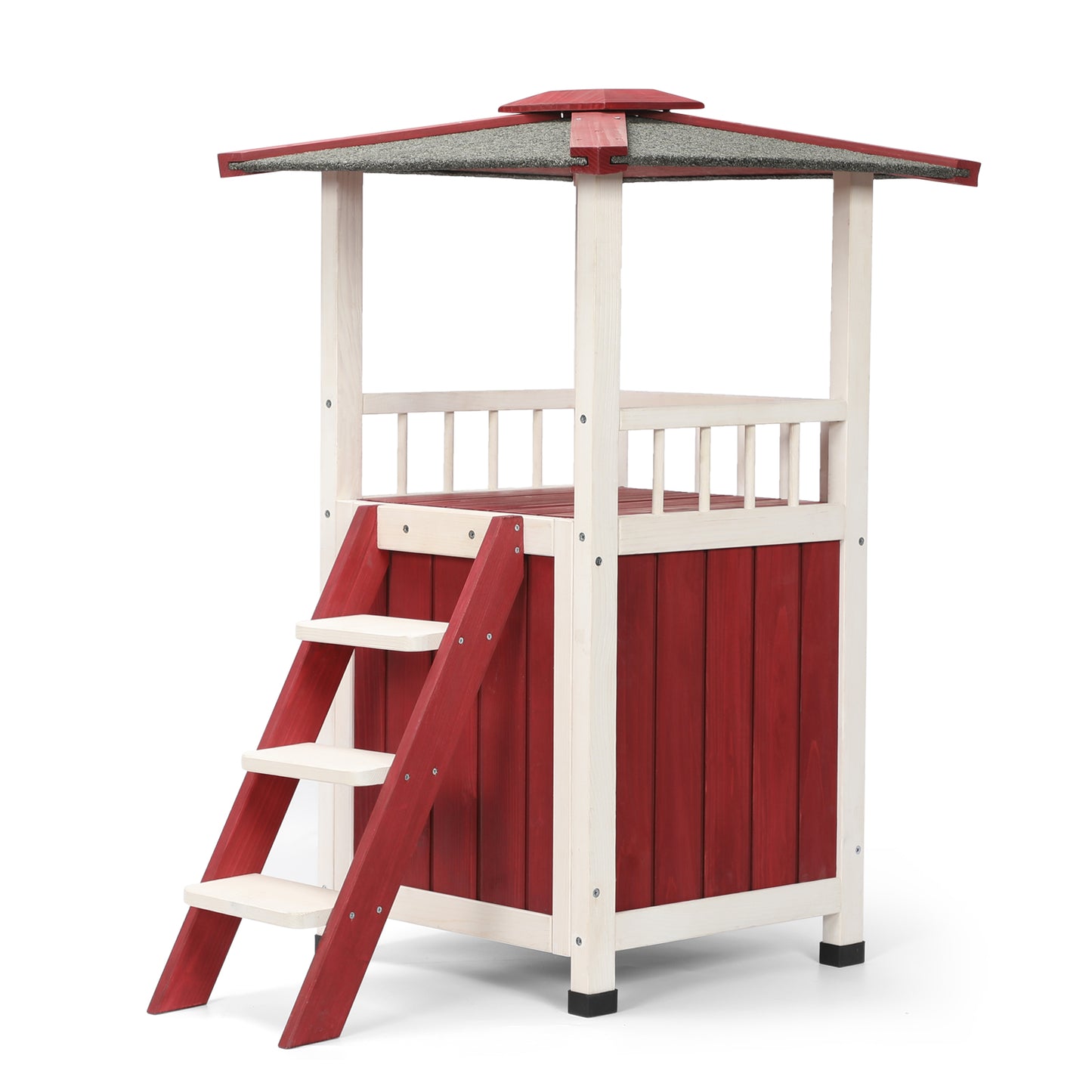Petsfit-Outside-2-Story-Wood-Cat-Condo-with-Ladder-Waterproof-02