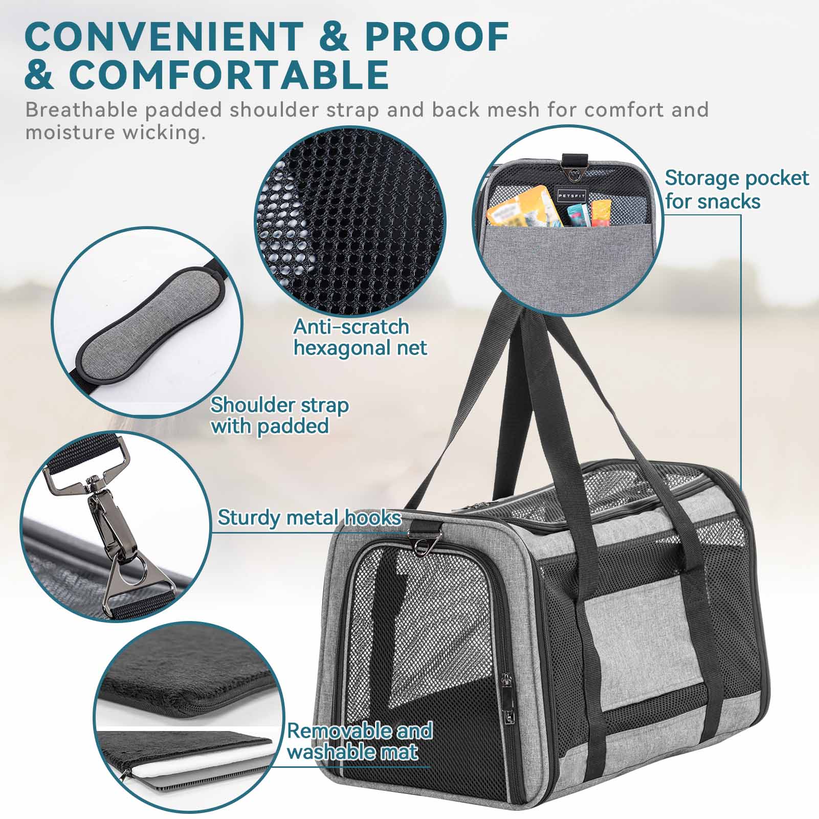 Pet Travel Carrier Soft Sided Portable Bag Collapsible Durable - Bed Bath &  Beyond - 37421519