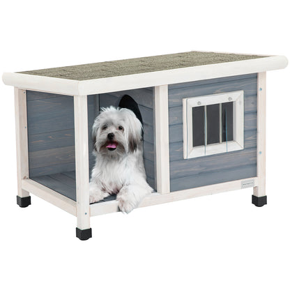 PETSFIT Outdoor Wooden Dog House for Small Dogs